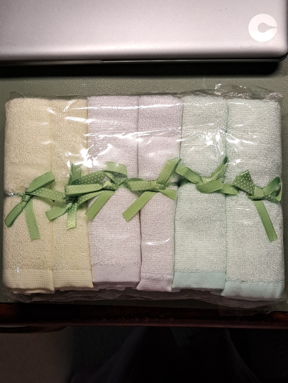 Set of 6 Pastel Bamboo Washcloths.